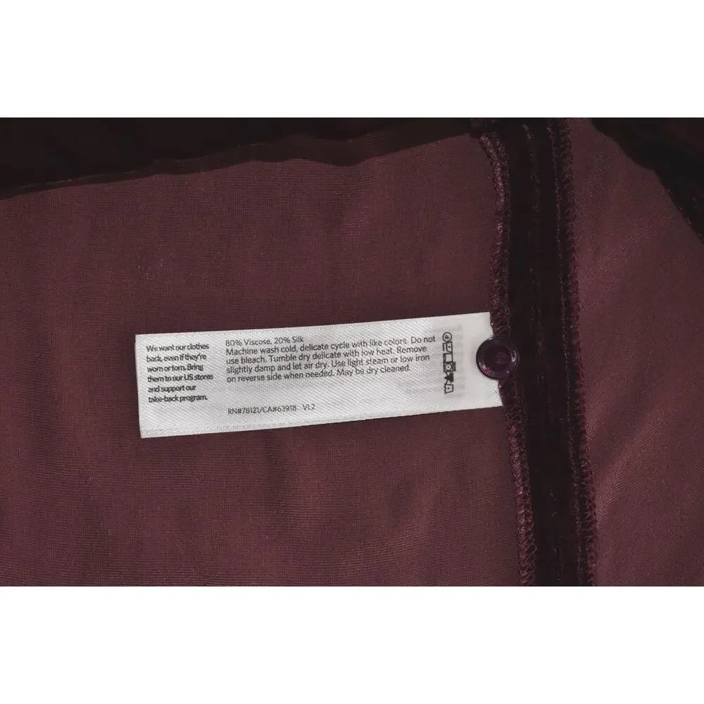 B0 NWT EILEEN FISHER Dark Burgundy Velvet Long Sleeve Round Neck Top Sz 2X $248 - Picture 5 of 5